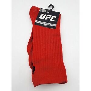 UFC Adult Mens Size 6-12 Red Crew Socks 1 PAIR NEW